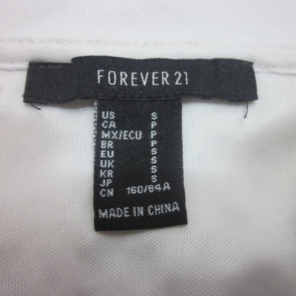 Forever 21 Lace White Crop Top Women's Size Small  Blended Cotton - Picture 2 of 3